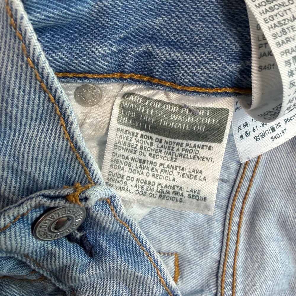 Levi's 501 CT Jeans Womens 24 Light Blue Distressed Frayed Hem - Picture 10 of 12